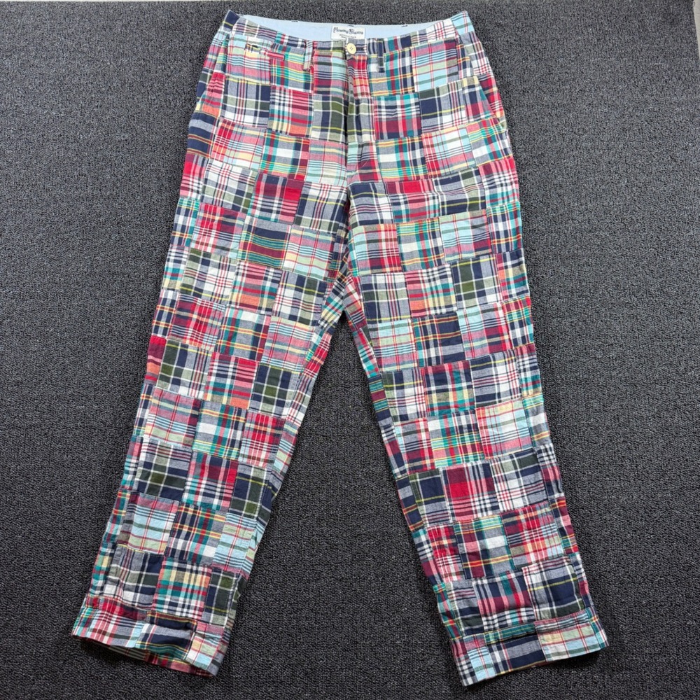 Rowing Blazers Men's Patchwork Madras Plaid Pants Multicolor Preppy Size 30
